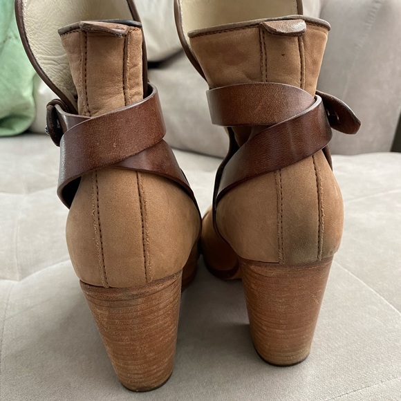 Rag & Bone Kinsey booties sz 39.5 tan suede leather - Picture 4 of 6